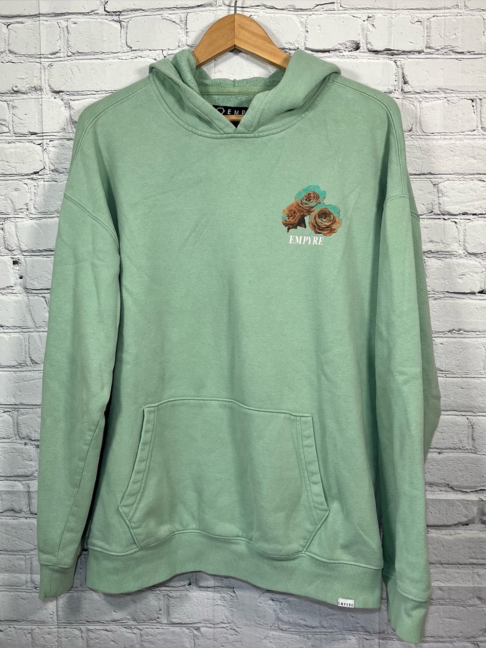 Empyre Roots Of Loyalty Sweatshirt Hoodie Mens Size Large Mint Green Logo